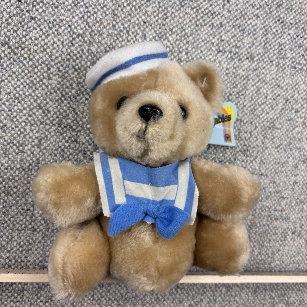 Vintage 1984 Graphics International Plush Teddy Bear in Sailor Outfit 7.5" Tan
